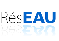 Logo: the word RésEAU written in blue